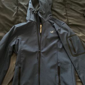 Mens hollister jacket navy blue size large